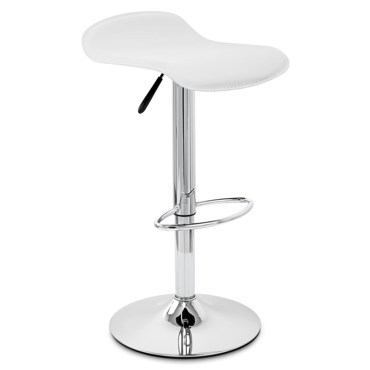 Taburete Polipiel Cromo - Zares Blanco
