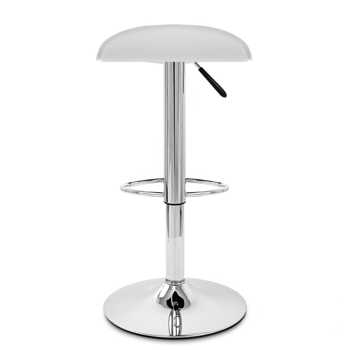 Taburete Polipiel Cromo - Zares Blanco