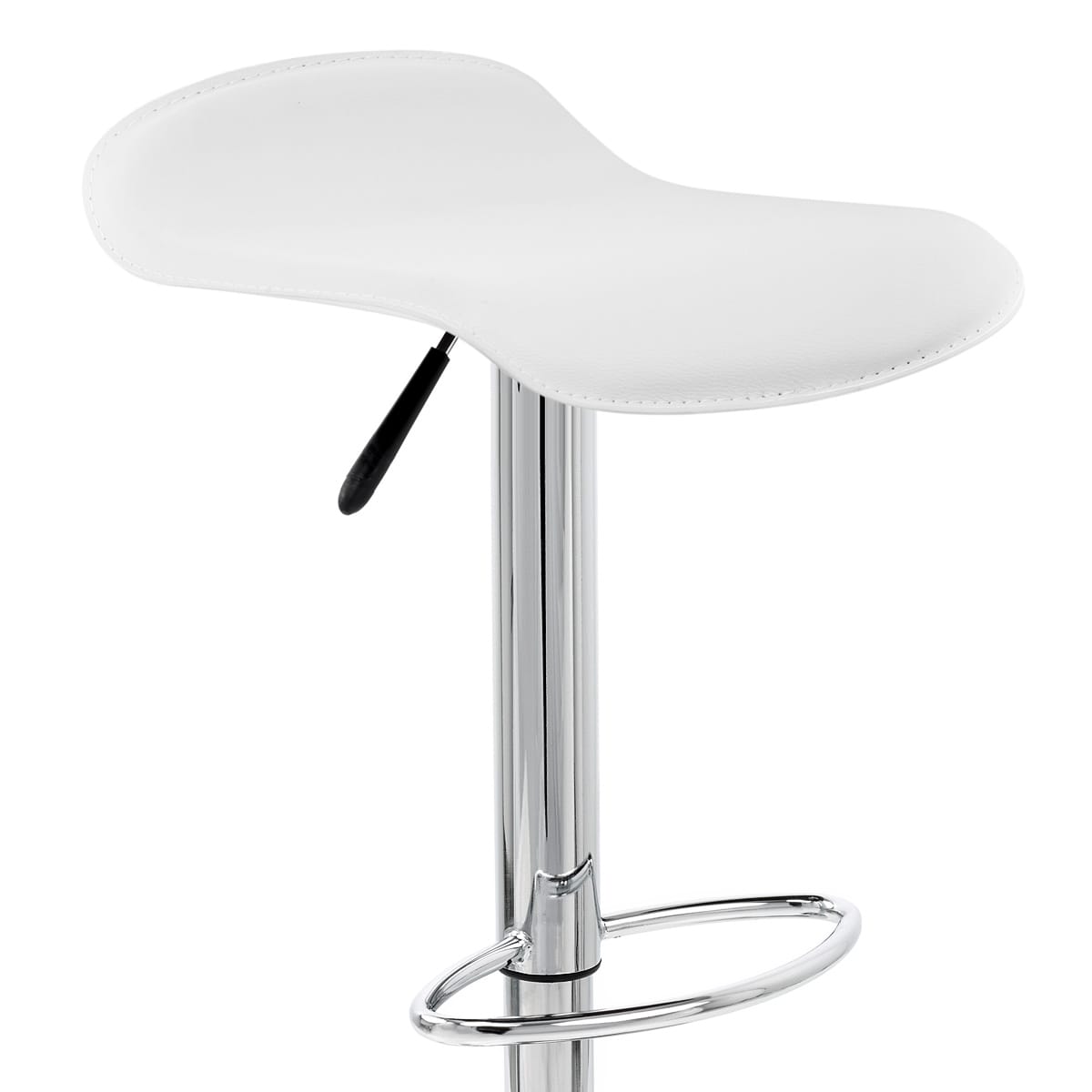 Taburete Polipiel Cromo - Zares Blanco