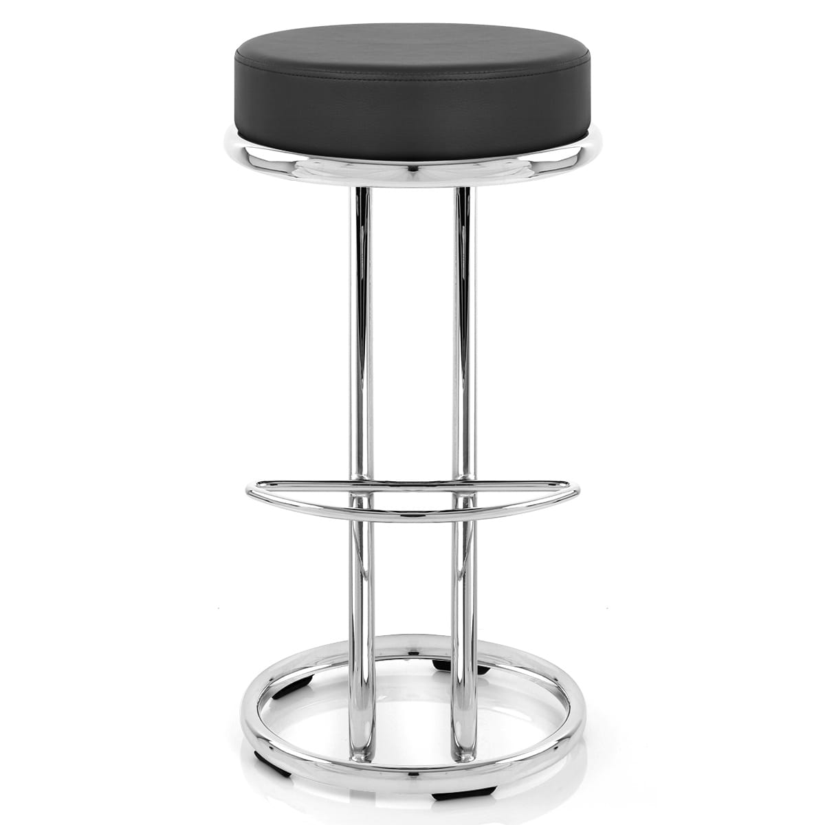 Taburete Polipiel Cromo - Zaza Negro