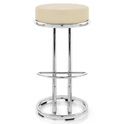 Taburete Polipiel Cromo - Zaza Crema